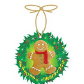 Gingerbread Man & Wreath Ornament w/ Mirrored Back (10 Sq. In.)
